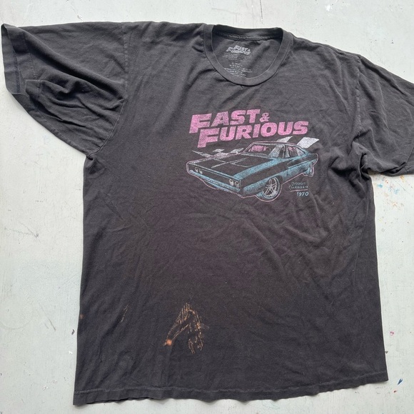 Men's Fast and Furious T-Shirt Black Dodge XL Movie Challenger Racing Cars Chase - Picture 4 of 16